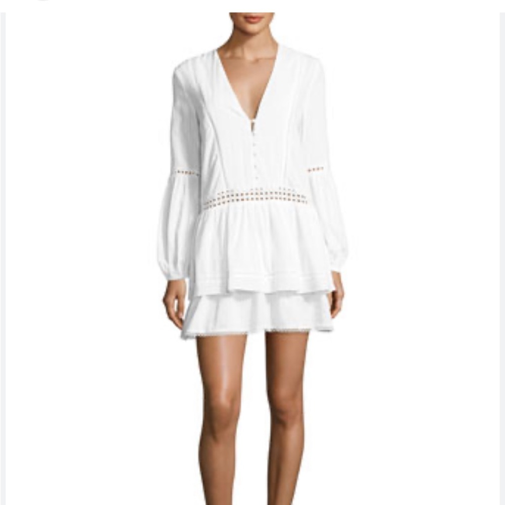 N/Nicholas
Cotton Voile Long-Sleeve Mini Dress, White